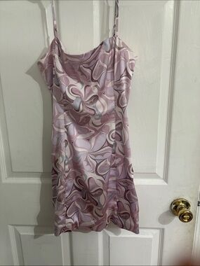 Sunday Best Lavender Swirl Slip Dress